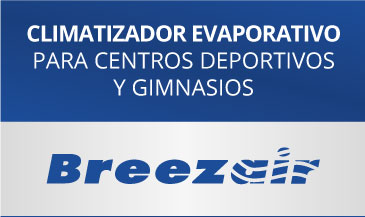 Ejemplo de climatizador evaporativo de bajo consumo para gimnasios y centros deportivos como por ejemplo centros de padel